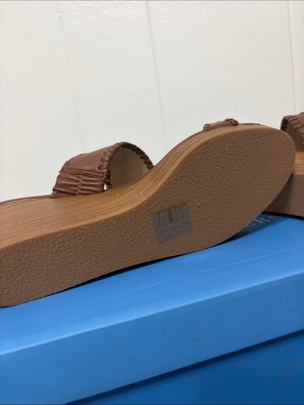Jack  Rogers Caroline Wedge  mocha brown sandal shoe size 9.5 New